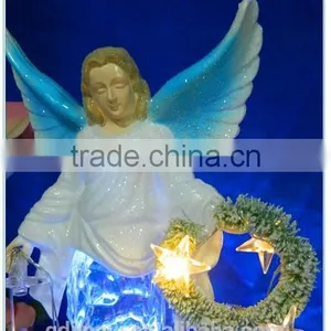 Newest Style Acrylic Led Light White Christmas Wreaths Angel With String Light thumbnail-5