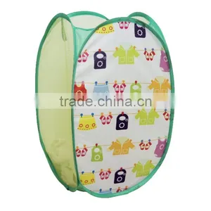 Green Modern Folding and Collapsible Laundry Basket , Pop up Hamper, Hamper Baskets Wholesale thumbnail-1