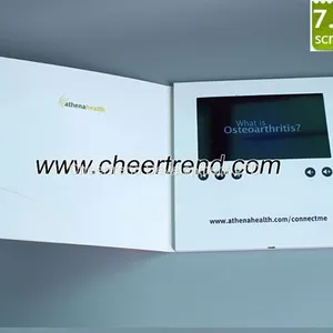 2017 Fashion Paper Business Card 7 Inches Lcd Video Brochure 210*210 mm Video Greeting Card With 1000 Mah thumbnail-1