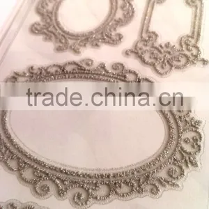 Self-Adhesive Classic Glitter Lace Foam Sticker, Elegant Decorative Shinny Glitter Sticker thumbnail-5