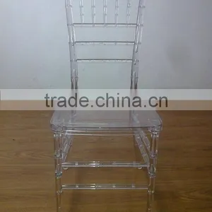 High Quality Clear Resin Wedding Chairs Tiffany With Ivory Cushions thumbnail-1