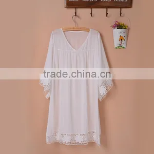 New Women Bathing Suit Sexy Chiffon Lace Crochet Bikini Swimwear Cover Up Beach Dress thumbnail-4