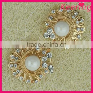 Fashionable Wholesale Acrylic Rhinestone Metallic Button for Decoration WBK-1507 thumbnail-1