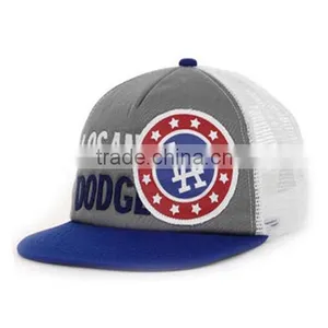 5 Panels Embroidered Patch Flat Brim Trucker Cap / Hat thumbnail-1