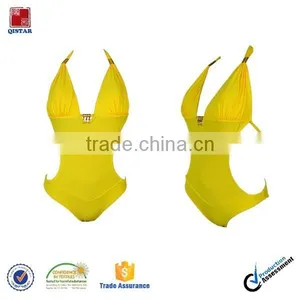Yellow Super Quality Best Sell One Piece Swimsuit thumbnail-1