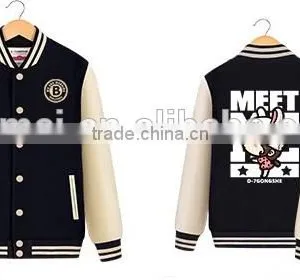 100% Polyester Wholesale Customized Man Woman Baseball Jacket thumbnail-4