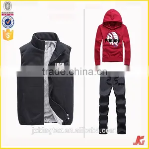 Jiangxi Kingtex Factory Supply Top Sale Screen Printing 3PCS Plain Hoodies And Jogging Pant Sets thumbnail-1