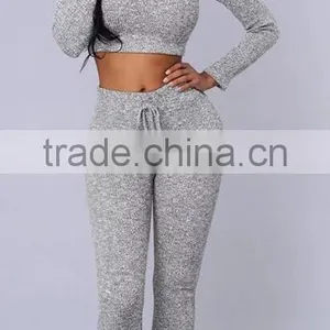 Runwaylover EY2354B Ladies 2017 Sport Suits , Sexy Crop Top And Pants thumbnail-3