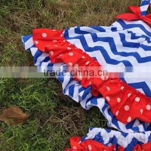 2015 Chevron Baby Girls Swing Top Set July 4th Swing Outfits With Matching Necklace and Bow Set thumbnail-3