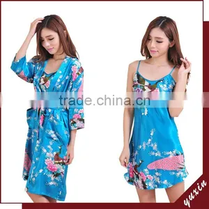2015 Kimono Cardigan Kimono Satin Silk Robes Nighty Sexy Kimono TP003 thumbnail-1