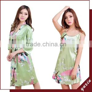 2015 Kimono Cardigan Kimono Satin Silk Robes Nighty Sexy Kimono TP002 thumbnail-1