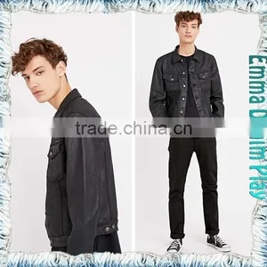 Urban Vogue Renewal Vintage Men's Black Denim Short Jacket thumbnail-5