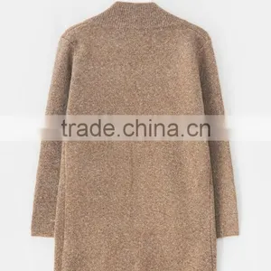 Women Open Front no Button Winter Pocket Long Cardigan Sweater Wool Coat With Low Prices thumbnail-2