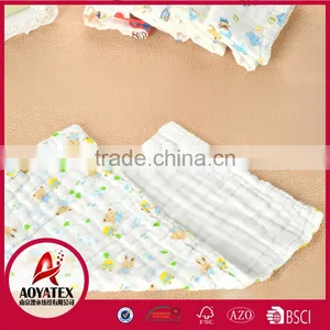 100% Cotton Double Layers Hot Sale Custom Print Muslin Baby Blanket thumbnail-2