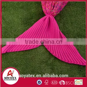 Rope Net Purple Knitted Mermaid Tail Blanket thumbnail-3