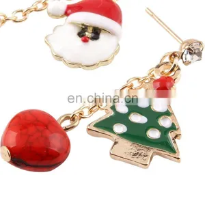 Hot Sales Christmas Trees and Santa Claus Enmal Drop Earring thumbnail-4