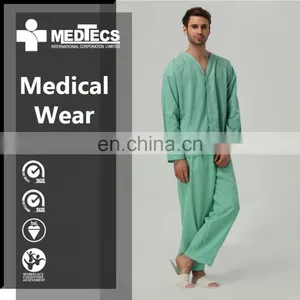 Green Soft Fabric Hospital Clothing Patient Nightwear thumbnail-1
