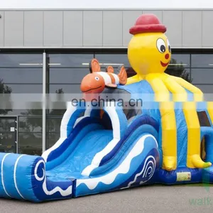 HI PVC Giant Kids Long Water Slide, Octopus Inflatable Castle Jumping Slide for Sale thumbnail-4