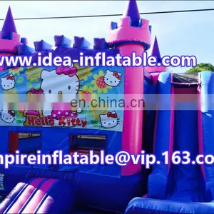 Castle Type Inflatable Kitty Combo Castle With Slide ID-CB083 thumbnail-1