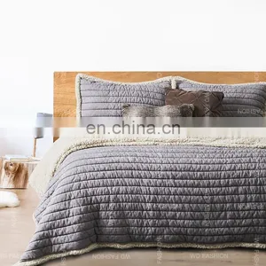 Sherpa Polyester Blended Embroidery Bedding Sets Quilt Cover Set thumbnail-3