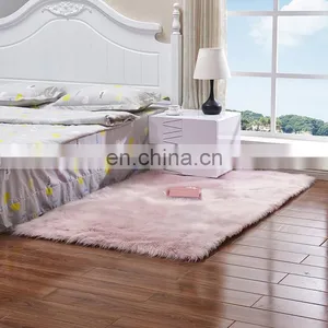 Black Color Faux Fur Rug thumbnail-2
