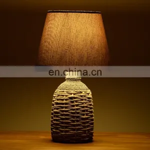 European Style Rope Pattern Cement Table Lamp for Indoor Room thumbnail-3