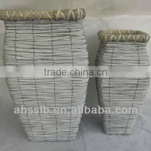 2014 Grey Woven Willow Garden Decoration Flowerpots thumbnail-4