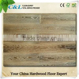 China Good Quality Oak Engineered Solid Wood Floor Smoked thumbnail-1