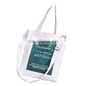 Eco Friendly Reusable Cotton Tote Bag Custom Logo Printed Tote Fabric Shopping Bag for Women thumbnail-1