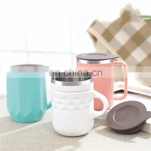 Portable Stainless Steel Warmer Coffee Mug Cup Insulated Travel Tumbler Cups Vacuum Thermal Coffee Mug Silicone Lid Custom Logo thumbnail-2