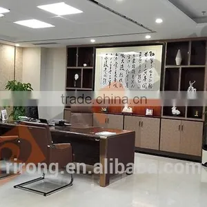 Antique Customized Colorful Wooden Commercial Front Executive Office Desk With Genuine Leather Cover Design thumbnail-3