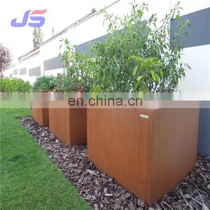 Grotesque Decorative Garden Corten Steel Metal Fully Welded Flower Pot thumbnail-5