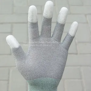 BA 13G Nylon Mixed Carbon Fiber Knitted ESD Gloves With Finger PU Dipped thumbnail-3