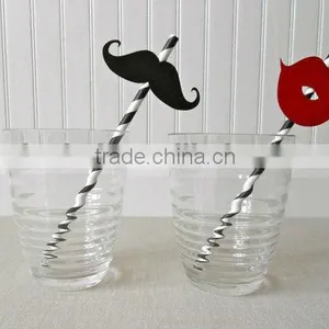 2014 NEW Black and White Stripe Paper Straw thumbnail-1
