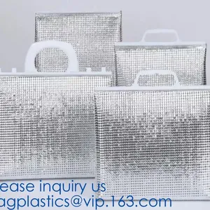 Insulated Thermal Non Woven Aluminum Foil Cooler Bag For Frozen Food,Reusable Insulated Aluminum Foil Thermal Lunch Cool thumbnail-5