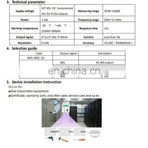 VMS-3002-ZS-N04 0-10V Output Easy Installation and Long Transmission Noise Sensor With Stable Signal thumbnail-5