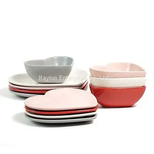 Wholesale Heart Shaped Dinner Set Plates With Bowl thumbnail-3