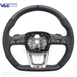 For Audi Q3 D-Shaped Alcantara Punched Leather S/RS Logo Steering Wheel With Paddles Assembly thumbnail-1