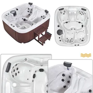 Manufacture Whole Sell Chinese Hot Tub 4 Seater Hot Tubs Outdoor Spa Bathtub thumbnail-4