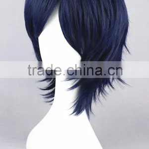High Quality 35cm Short Straight Shugo Chara Wig Yoru Dark Blue Synthetic Anime Wig Cosplay Costume Hair Wig Party Wig thumbnail-4