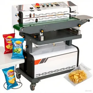 Nitrogen Gas Flushing Vacuum Sealing Automatic Continuous Bag Band Sealer Sealing Machine With Printer thumbnail-1
