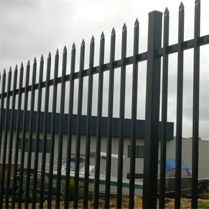 Black Powder Coated Galvanized Steel Fence With Vinyl Finish for Outdoor Protection thumbnail-2