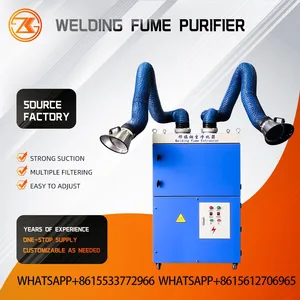 Double Arm Auto Pulse Cleaning Welding Fume Extraction Machine Two Workstation Industrial Welding Smoke Collector thumbnail-3
