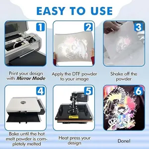 DTF Transfer Film Roll for Double-Side Matte Clear Pretreat Sheets PET Heat Transfer Paper for Inkjet Printer Direct Print on T Shirts Textile thumbnail-4