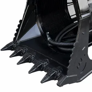 Trommel Screen Bucket 12 Ton With Spiral Wound Screen External Drive for Excavator Attachment Screening thumbnail-1