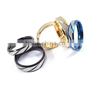 Promote Product Jewelry Gold/silver/black/blue Jewellery Couple Rings thumbnail-4
