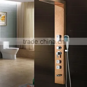 European Design Gold Plated Stainless Steel Shower Wall Panel thumbnail-1