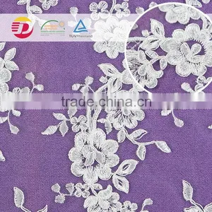 Wholesale Cheap Nylon Cotton African Guipure Lace Fabric for Dress Flower Embroidered in 2016 thumbnail-5