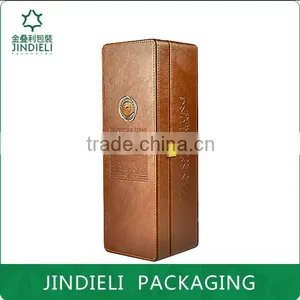 Leather Wine Carrier Packaging Box for Single Bottle thumbnail-3