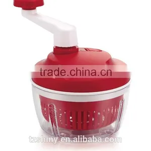 Multipurpose 3 in 1Plastic Salad Spinner With Cutter and Mixer Manual Salad Spinner With Handle Plastic Food Processor thumbnail-4